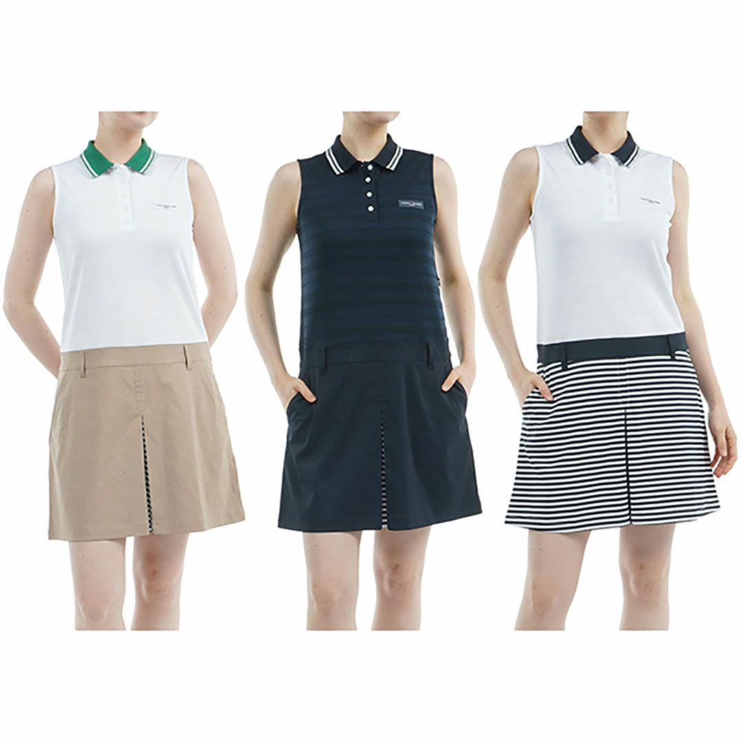 トミー ヒルフィガー ゴルフ Tommy Hilfiger Golf レディース レディース ノースリーブ コンビシャツワンピース THLA526 詳細18