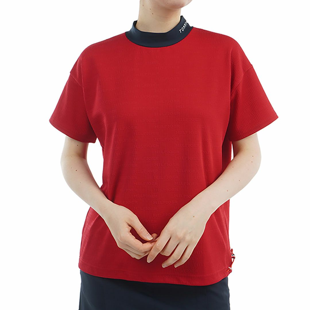 トミー ヒルフィガー ゴルフ Tommy Hilfiger Golf レディース レディース ジャカードリラックス 半袖モックネックシャツ THLA529 詳細1