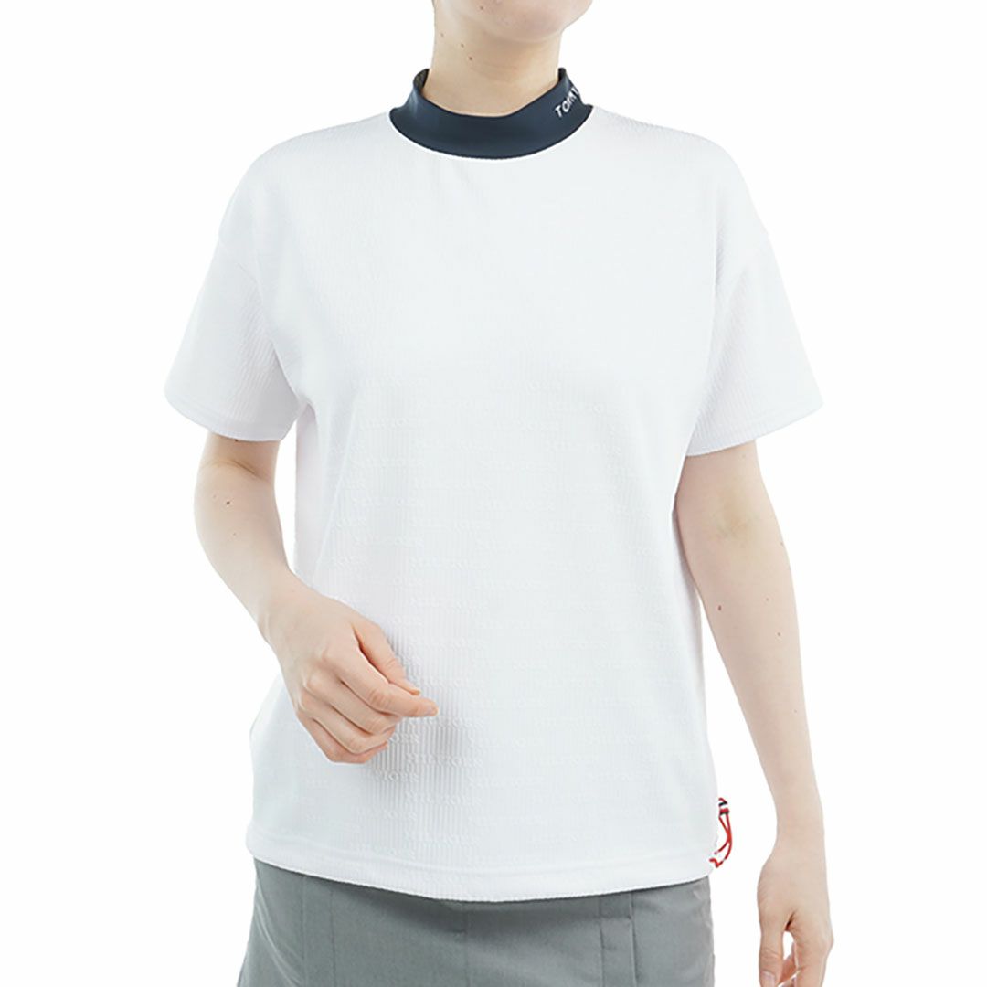 トミー ヒルフィガー ゴルフ Tommy Hilfiger Golf レディース レディース ジャカードリラックス 半袖モックネックシャツ THLA529 詳細2