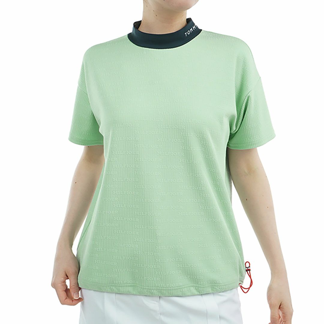 トミー ヒルフィガー ゴルフ Tommy Hilfiger Golf レディース レディース ジャカードリラックス 半袖モックネックシャツ THLA529 詳細4