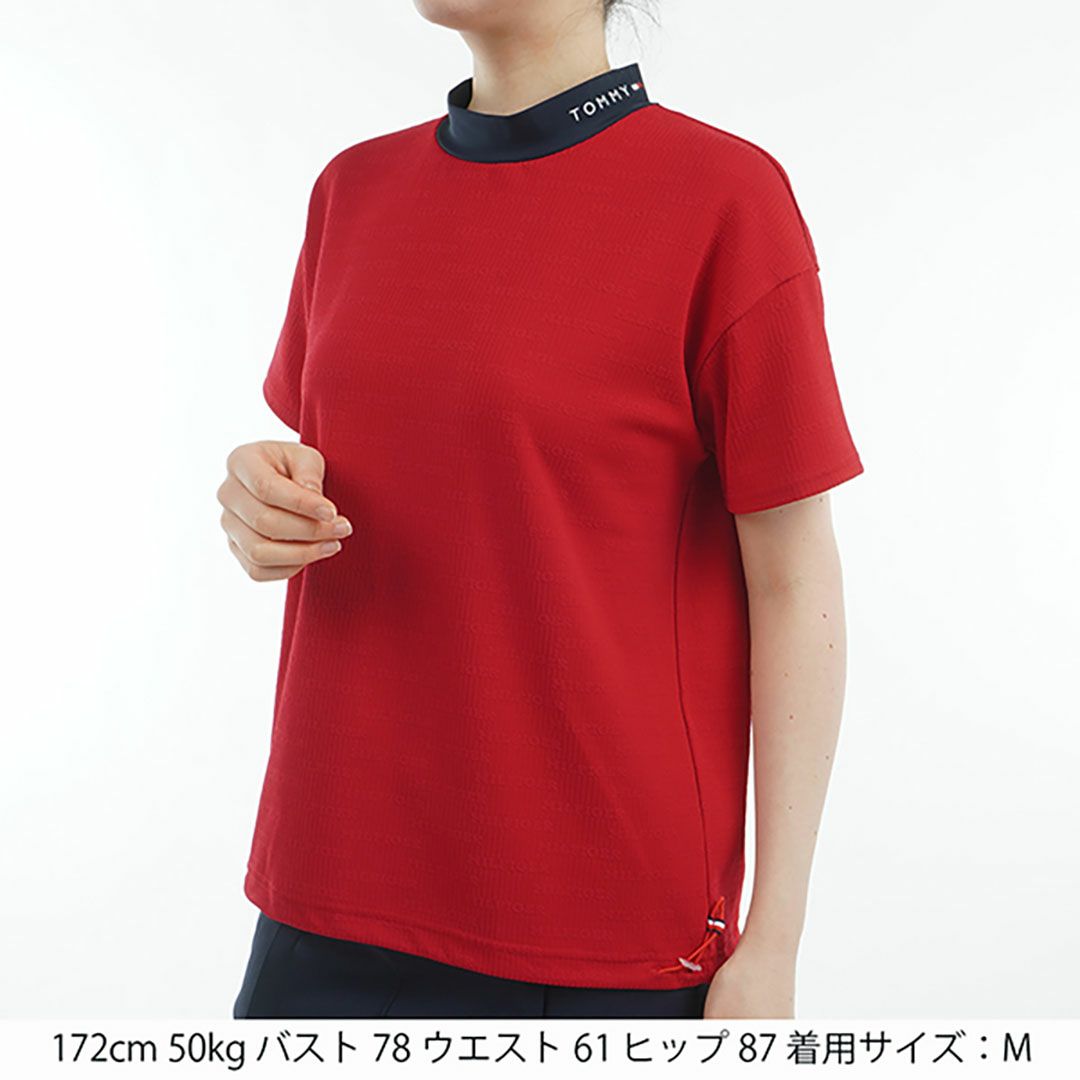 トミー ヒルフィガー ゴルフ Tommy Hilfiger Golf レディース レディース ジャカードリラックス 半袖モックネックシャツ THLA529 詳細5