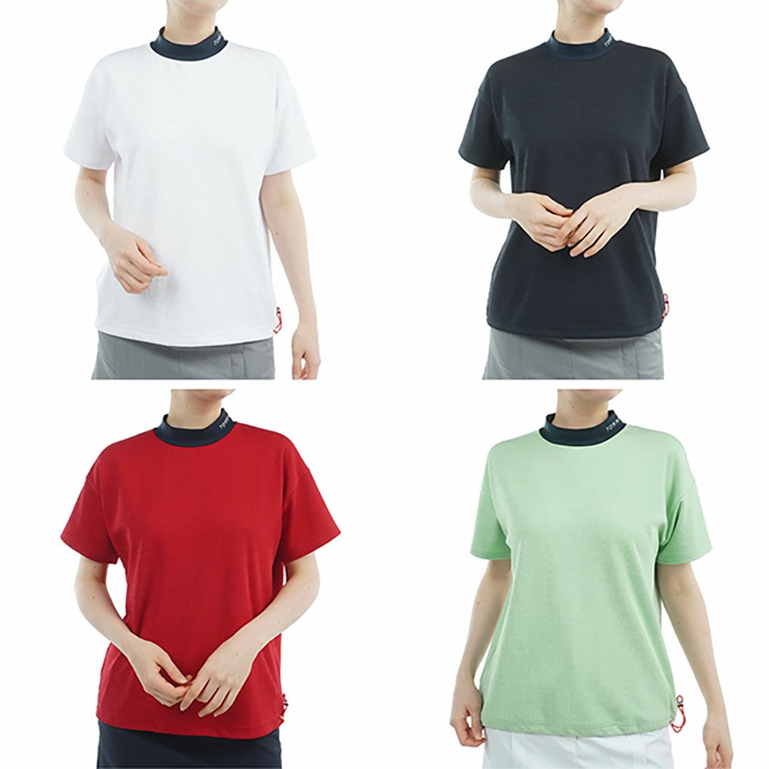 トミー ヒルフィガー ゴルフ Tommy Hilfiger Golf レディース レディース ジャカードリラックス 半袖モックネックシャツ THLA529 詳細19