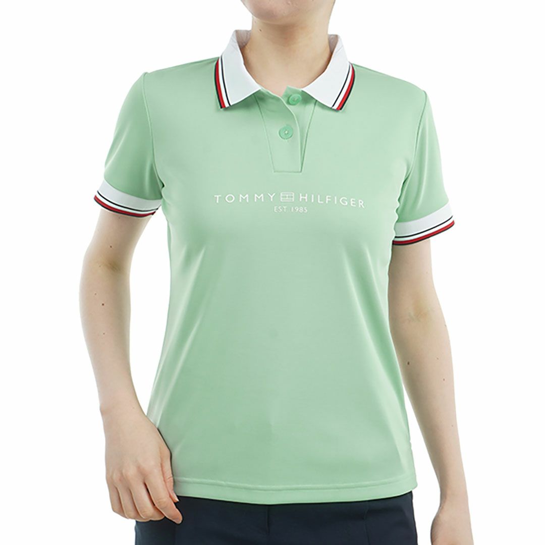 トミー ヒルフィガー ゴルフ Tommy Hilfiger Golf レディース レディース フロントロゴ ホワイトカラー半袖ポロシャツ THLA531 詳細5