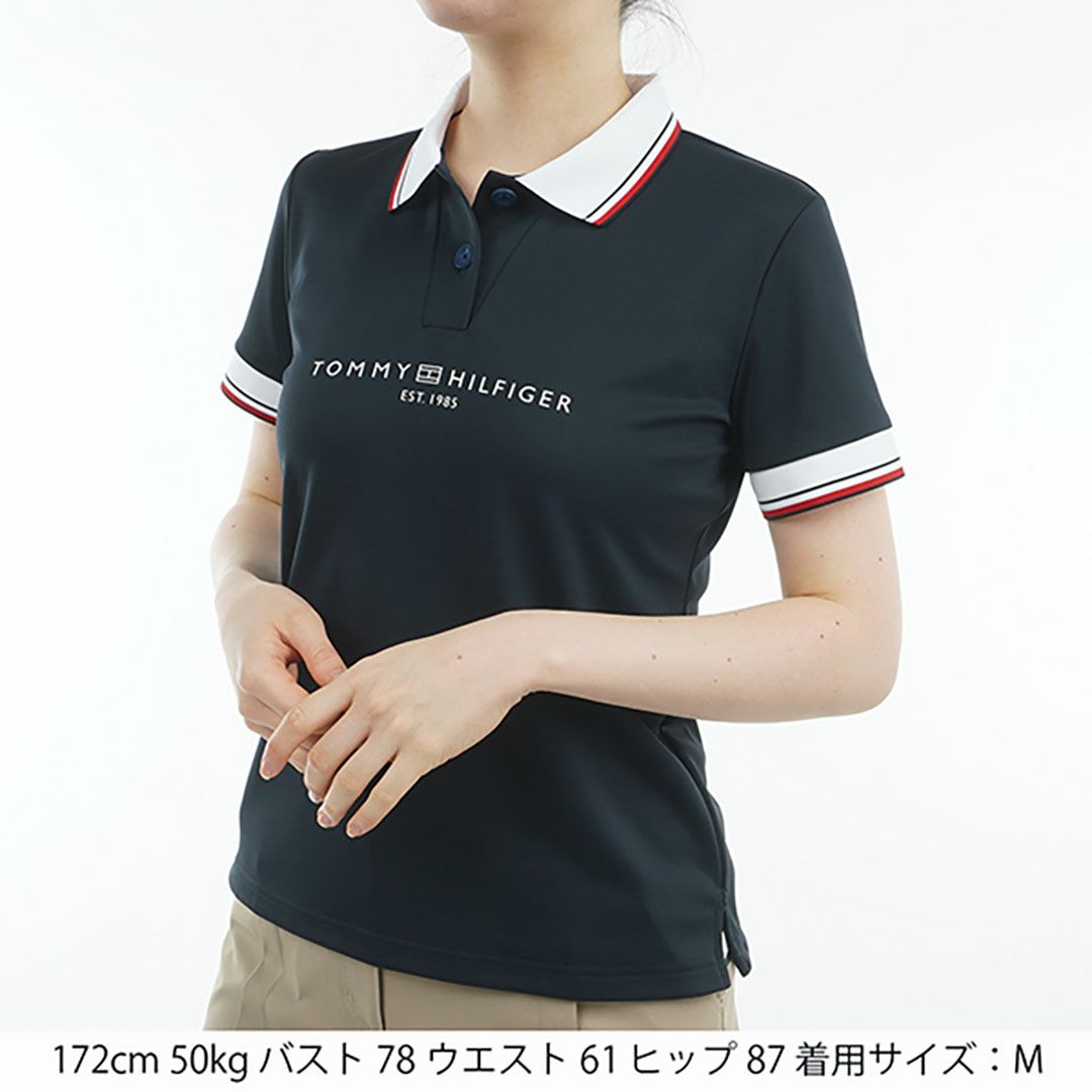 トミー ヒルフィガー ゴルフ Tommy Hilfiger Golf レディース レディース フロントロゴ ホワイトカラー半袖ポロシャツ THLA531 詳細6