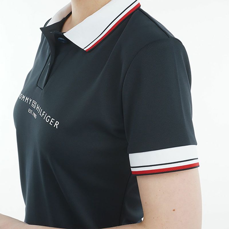 トミー ヒルフィガー ゴルフ Tommy Hilfiger Golf レディース レディース フロントロゴ ホワイトカラー半袖ポロシャツ THLA531 詳細11