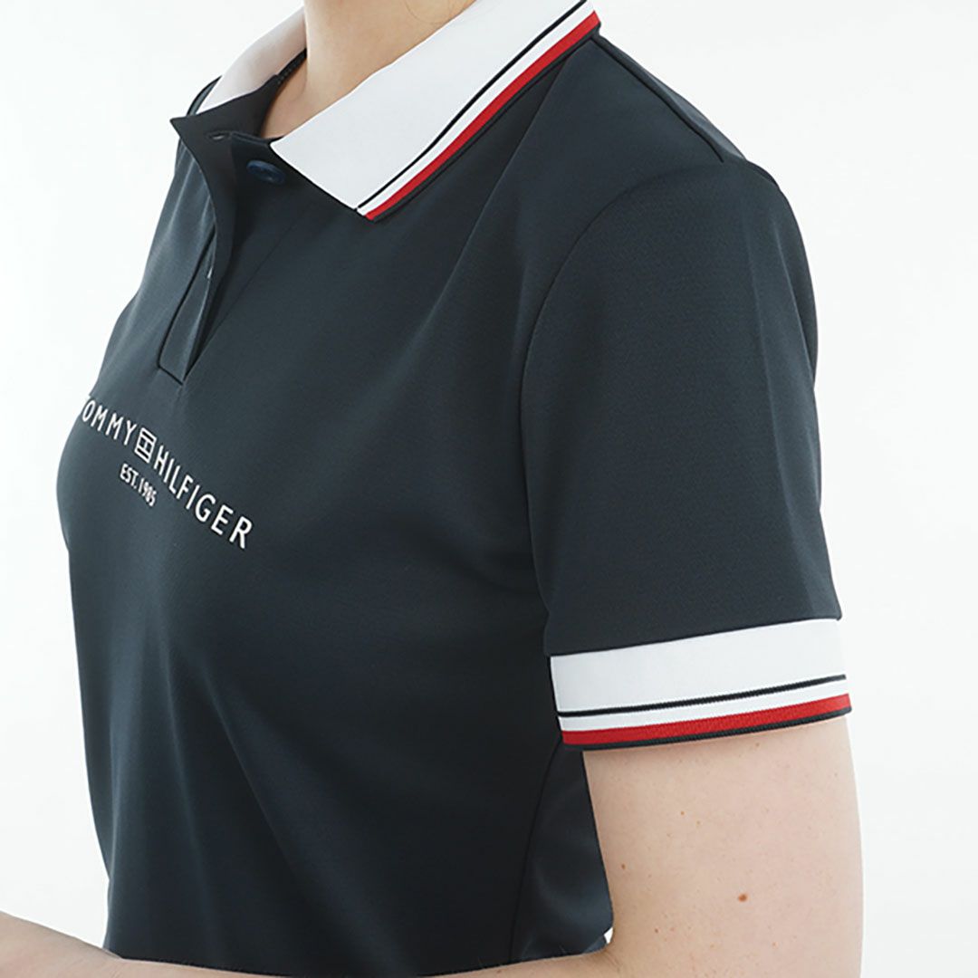 トミー ヒルフィガー ゴルフ Tommy Hilfiger Golf レディース レディース フロントロゴ ホワイトカラー半袖ポロシャツ THLA531 詳細11