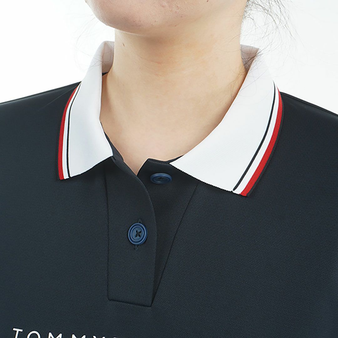 トミー ヒルフィガー ゴルフ Tommy Hilfiger Golf レディース レディース フロントロゴ ホワイトカラー半袖ポロシャツ THLA531 詳細12