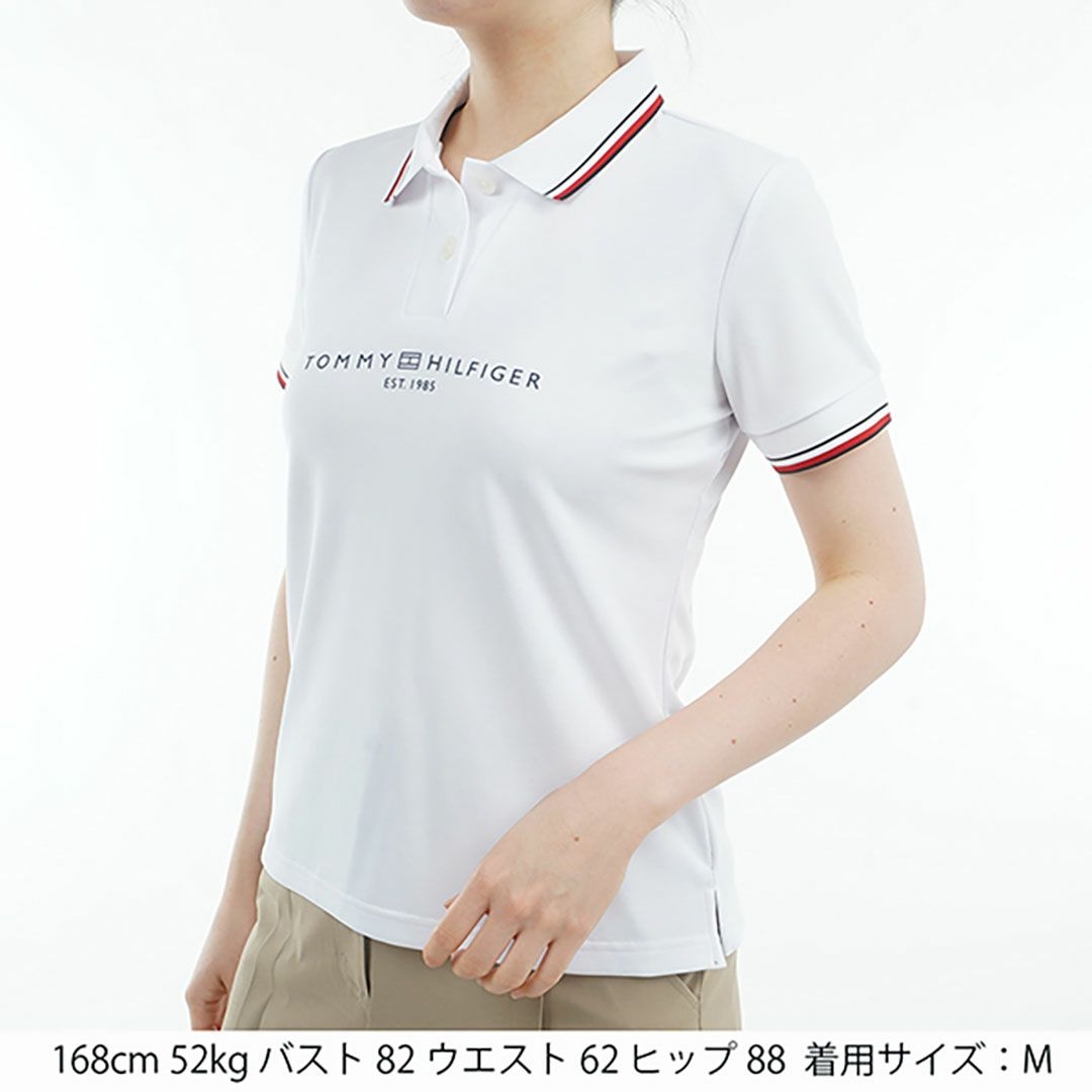 トミー ヒルフィガー ゴルフ Tommy Hilfiger Golf レディース レディース フロントロゴ ホワイトカラー半袖ポロシャツ THLA531 詳細14