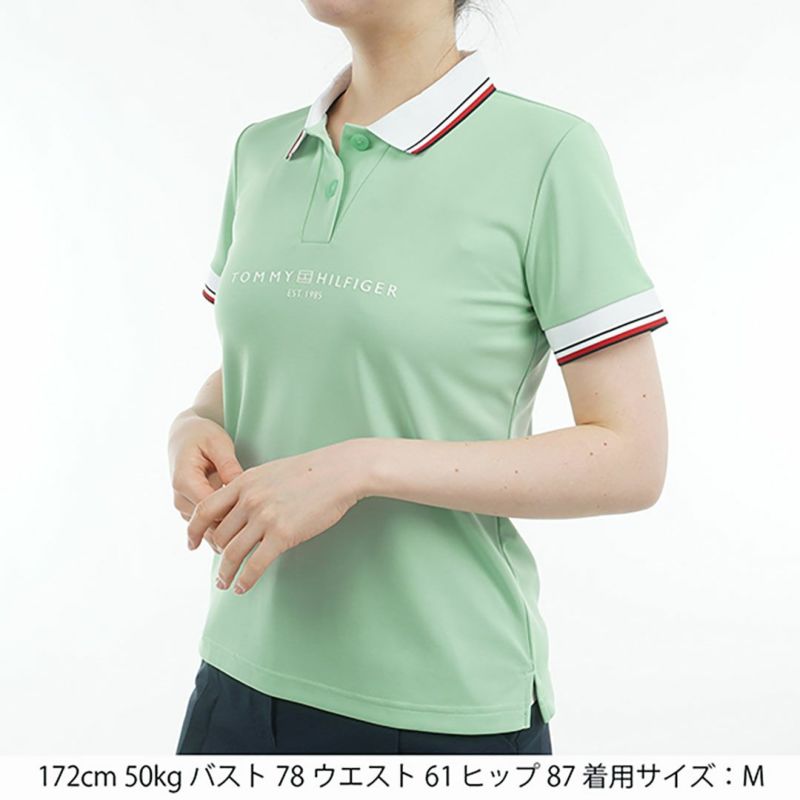 トミー ヒルフィガー ゴルフ Tommy Hilfiger Golf レディース レディース フロントロゴ ホワイトカラー半袖ポロシャツ THLA531 詳細20