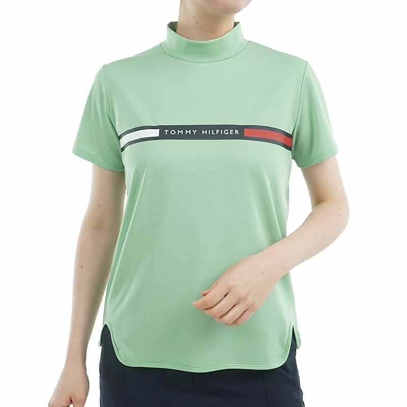 トミー ヒルフィガー ゴルフ Tommy Hilfiger Golf レディース レディース ラインロゴ 半袖モックネックシャツ THLA532 詳細1