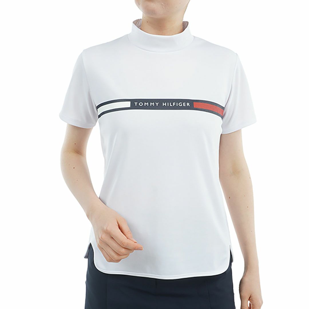 トミー ヒルフィガー ゴルフ Tommy Hilfiger Golf レディース レディース ラインロゴ 半袖モックネックシャツ THLA532 詳細2