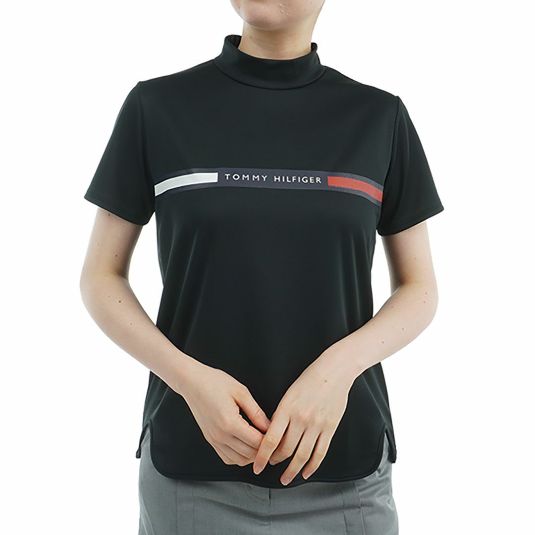 トミー ヒルフィガー ゴルフ Tommy Hilfiger Golf レディース レディース ラインロゴ 半袖モックネックシャツ THLA532 詳細3