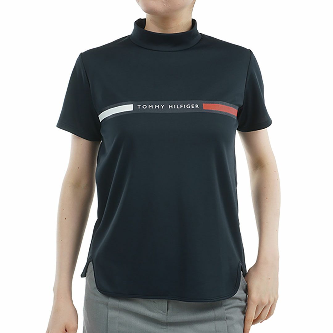 トミー ヒルフィガー ゴルフ Tommy Hilfiger Golf レディース レディース ラインロゴ 半袖モックネックシャツ THLA532 詳細4