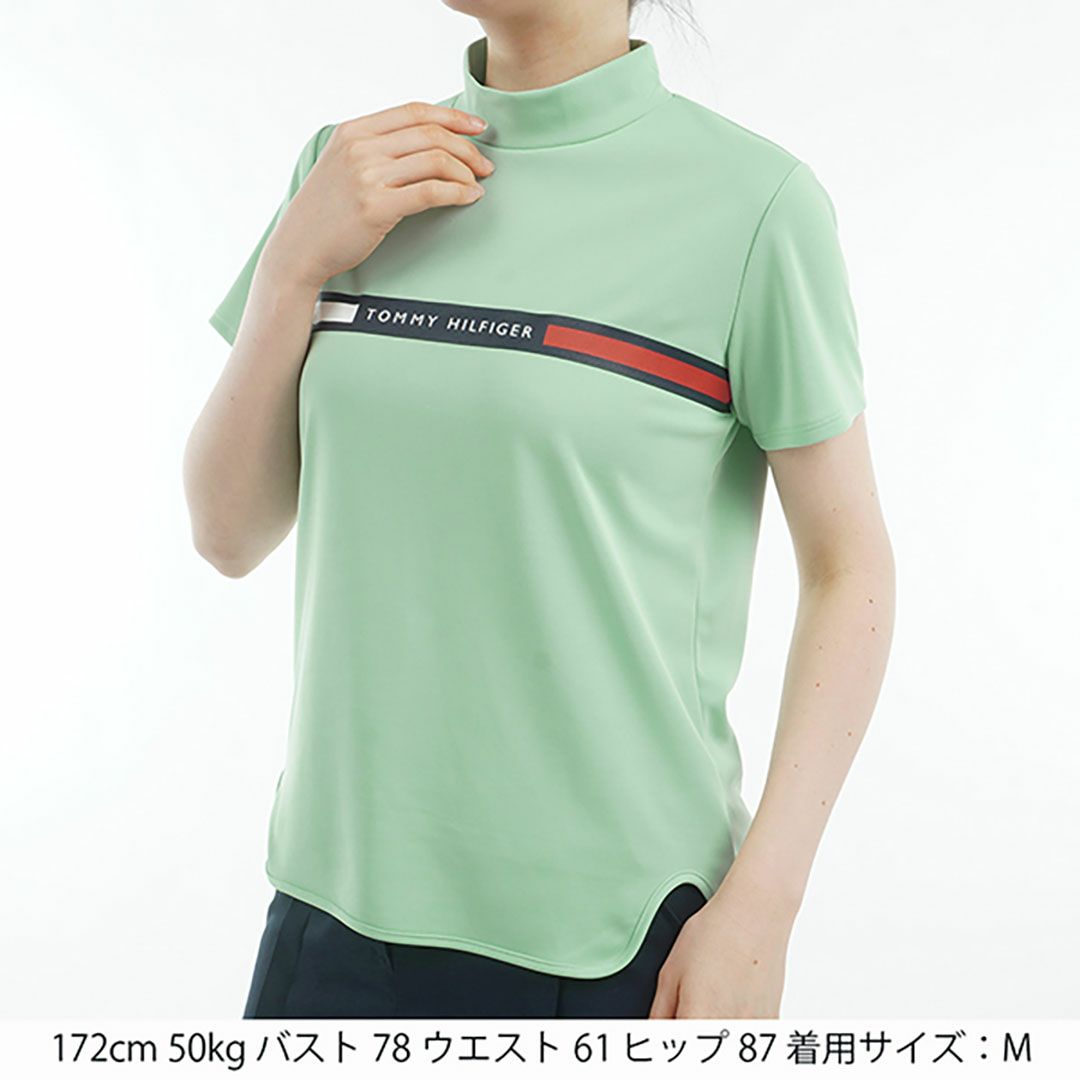 トミー ヒルフィガー ゴルフ Tommy Hilfiger Golf レディース レディース ラインロゴ 半袖モックネックシャツ THLA532 詳細6