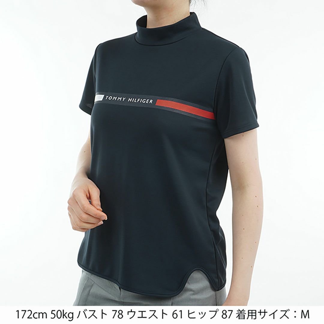 トミー ヒルフィガー ゴルフ Tommy Hilfiger Golf レディース レディース ラインロゴ 半袖モックネックシャツ THLA532 詳細17