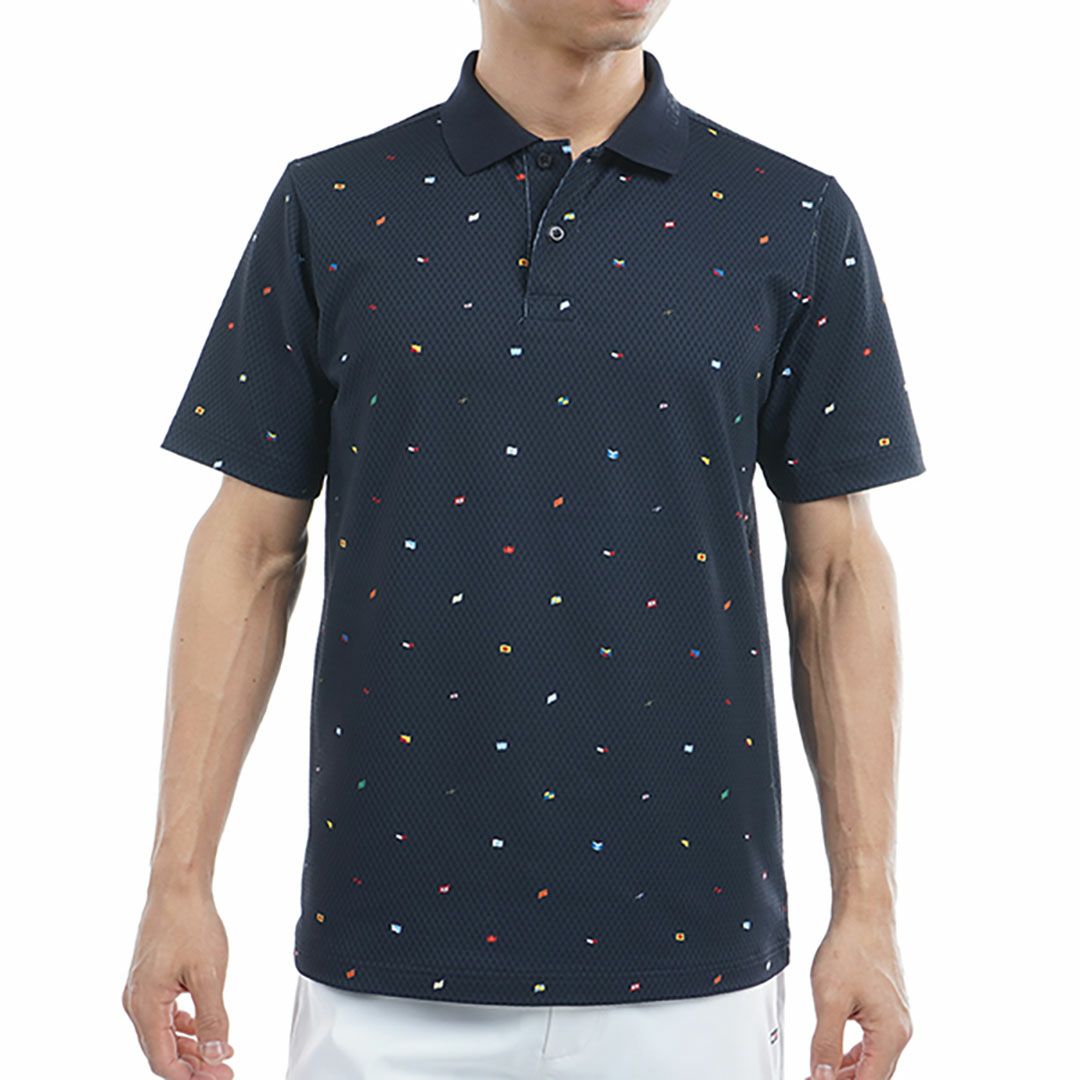 トミー ヒルフィガー ゴルフ Tommy Hilfiger Golf メンズ メンズ マルチフラッグモノグラム 半袖ポロシャツ THMA504 詳細1
