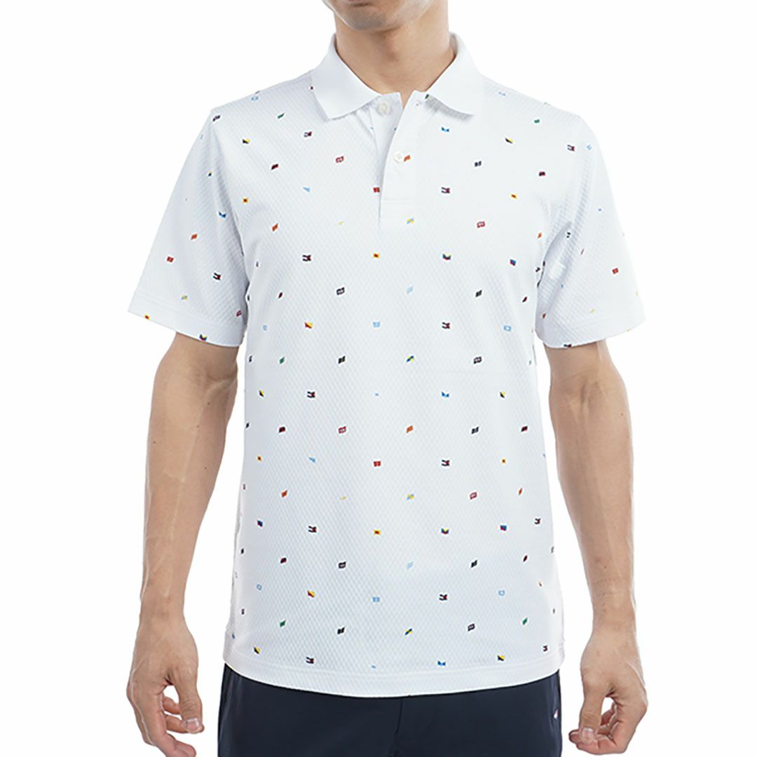 トミー ヒルフィガー ゴルフ Tommy Hilfiger Golf メンズ メンズ マルチフラッグモノグラム 半袖ポロシャツ THMA504 詳細2