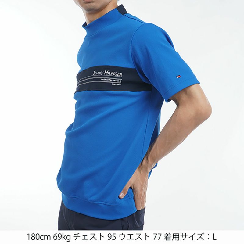 【新品】TFW49 ゴルフ メンズ モックネック 半袖Tシャツ М STELLA77GOLF tシャツ 蛍光カラーゴルフモックネック半袖T