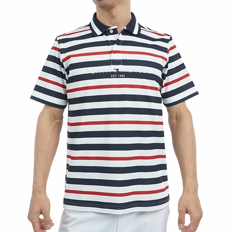 トミー ヒルフィガー ゴルフ Tommy Hilfiger Golf メンズ メンズ マルチボーダー 半袖ポロシャツ THMA506 詳細1