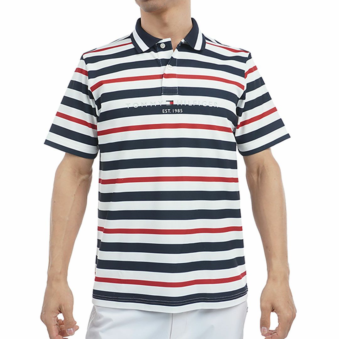 トミー ヒルフィガー ゴルフ Tommy Hilfiger Golf メンズ メンズ マルチボーダー 半袖ポロシャツ THMA506 詳細1
