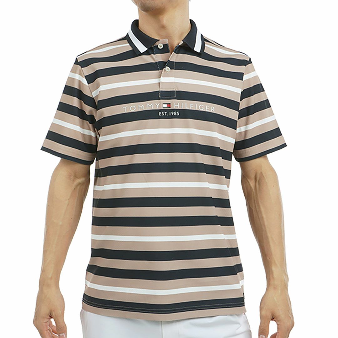 トミー ヒルフィガー ゴルフ Tommy Hilfiger Golf メンズ メンズ マルチボーダー 半袖ポロシャツ THMA506 詳細2