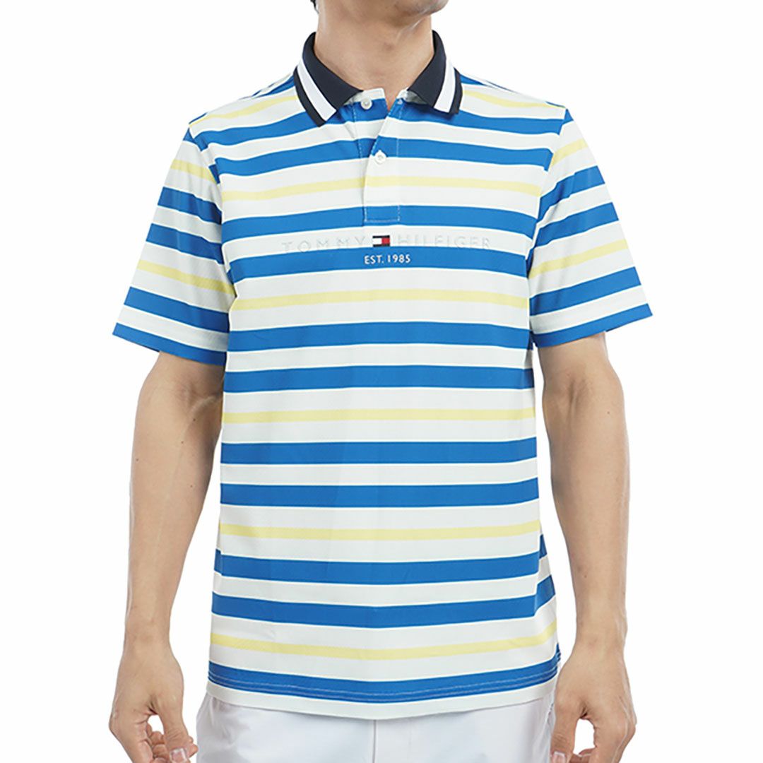 トミー ヒルフィガー ゴルフ Tommy Hilfiger Golf メンズ メンズ マルチボーダー 半袖ポロシャツ THMA506 詳細3