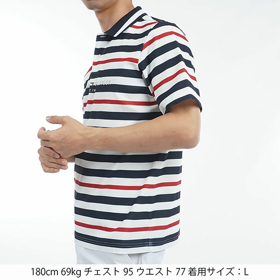 トミー ヒルフィガー ゴルフ Tommy Hilfiger Golf メンズ メンズ マルチボーダー 半袖ポロシャツ THMA506 詳細4