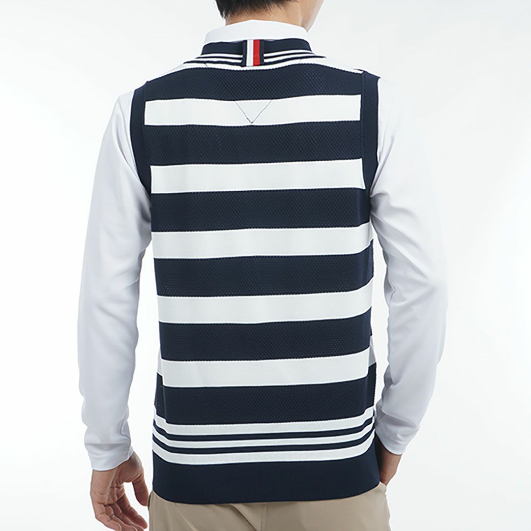 トミー ヒルフィガー ゴルフ Tommy Hilfiger Golf メンズ メンズ シャドーストライプ クリケットニットベスト THMA510 詳細6