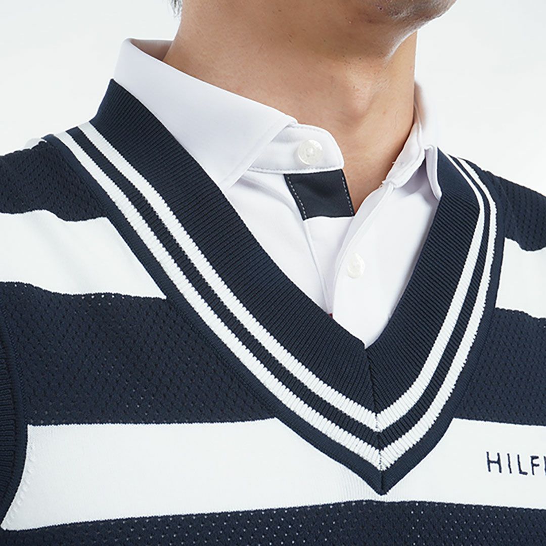 トミー ヒルフィガー ゴルフ Tommy Hilfiger Golf メンズ メンズ シャドーストライプ クリケットニットベスト THMA510 詳細10