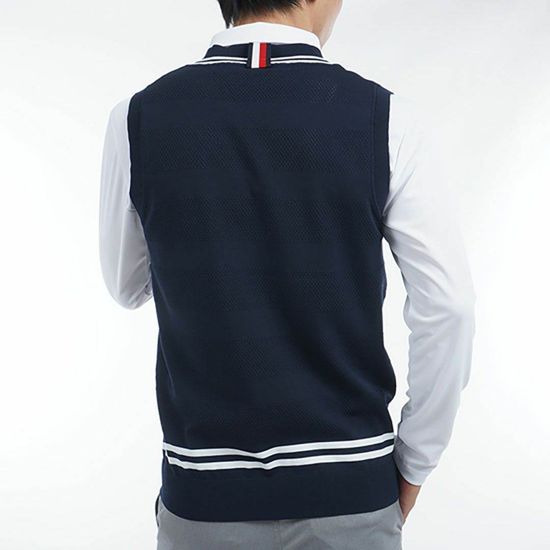 トミー ヒルフィガー ゴルフ Tommy Hilfiger Golf メンズ メンズ シャドーストライプ クリケットニットベスト THMA510 詳細16