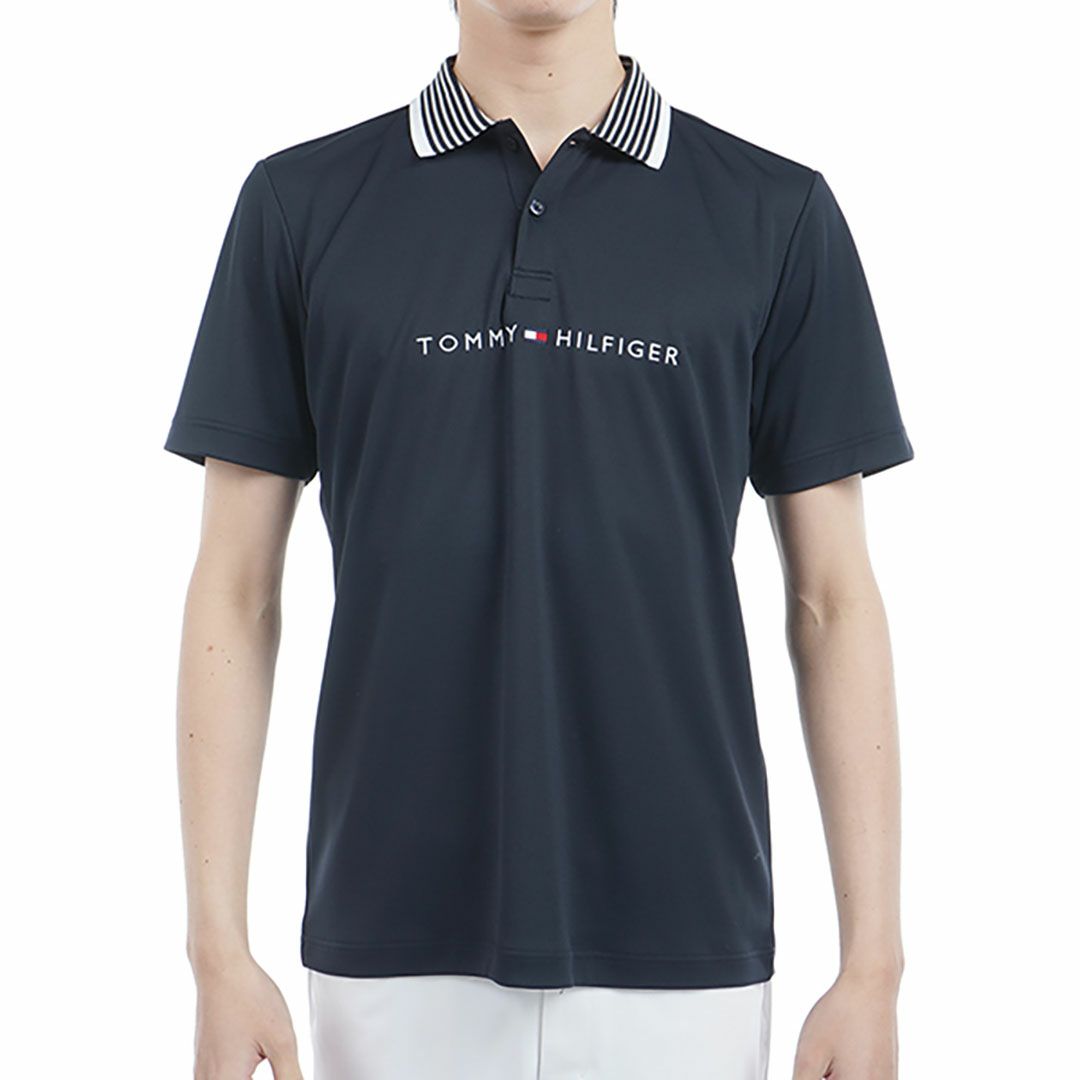 トミー ヒルフィガー ゴルフ Tommy Hilfiger Golf メンズ メンズ エッセンシャルストライプカラー 半袖ポロシャツ THMA513 詳細1