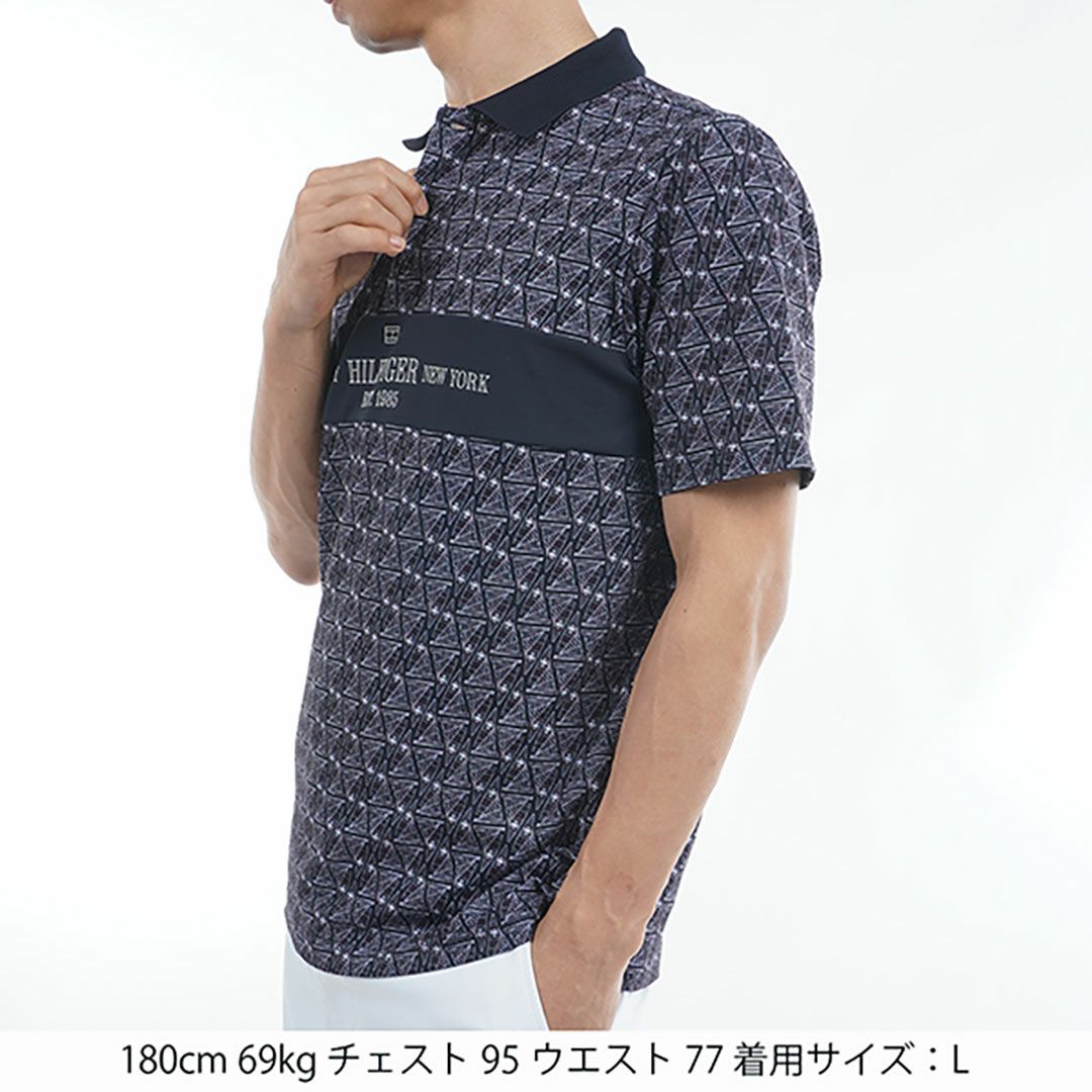 トミー ヒルフィガー ゴルフ Tommy Hilfiger Golf メンズ メンズ ヨットプリント 半袖ポロシャツ THMA519 詳細3