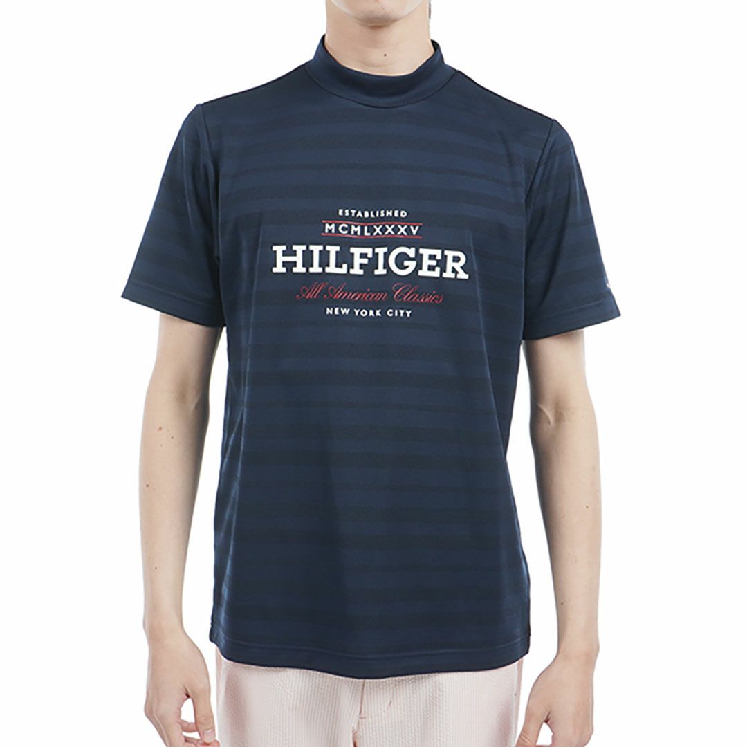 トミー ヒルフィガー ゴルフ Tommy Hilfiger Golf メンズ メンズ フロントロゴ 半袖モックネックシャツ THMA520 詳細1