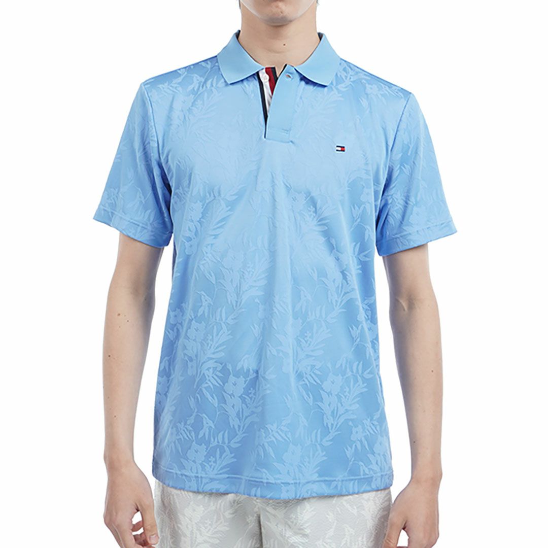 トミー ヒルフィガー ゴルフ Tommy Hilfiger Golf メンズ メンズ リーフジャガード 半袖ポロシャツ THMA522 詳細1