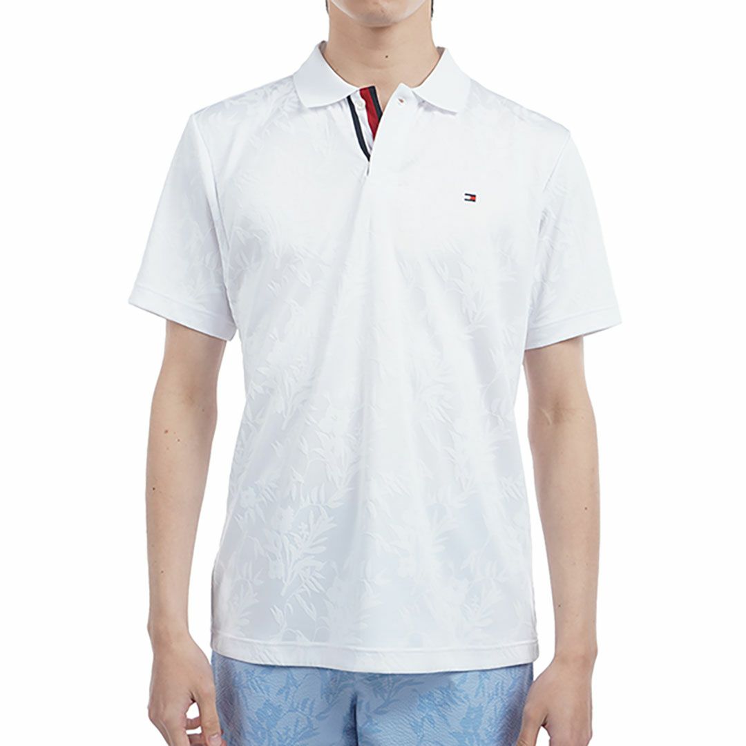 トミー ヒルフィガー ゴルフ Tommy Hilfiger Golf メンズ メンズ リーフジャガード 半袖ポロシャツ THMA522 詳細2