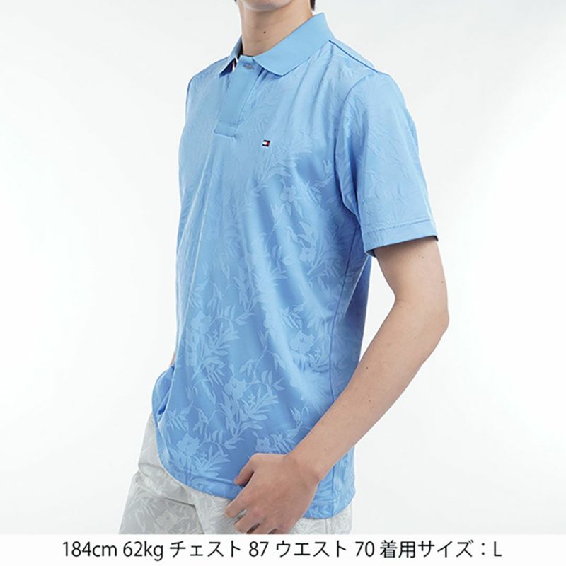トミーヒルフィガー　ゴルフ　半袖ポロシャツ　総柄　L　メンズ カジュアルゴルフドットコムby PALM SPRINGSにTOMMY HILFIGER
