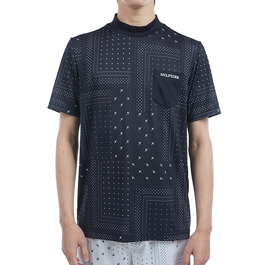 トミー ヒルフィガー ゴルフ Tommy Hilfiger Golf メンズ メンズ バンダナプリント 半袖モックネックシャツ THMA524 詳細2