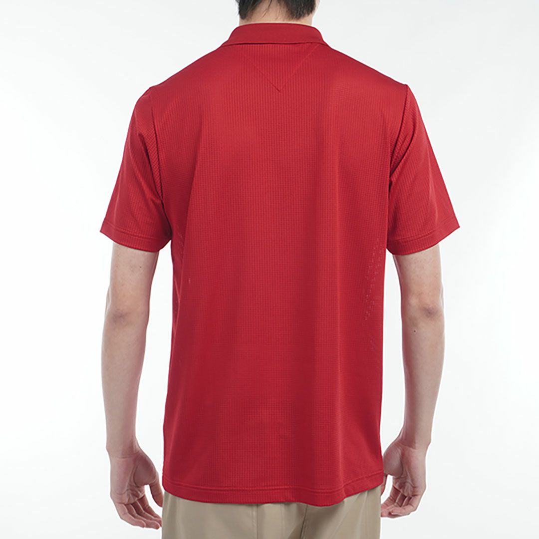 トミー ヒルフィガー ゴルフ Tommy Hilfiger Golf メンズ メンズ レッドホワイトブルー ハーフジップポロシャツ THMA526 詳細5