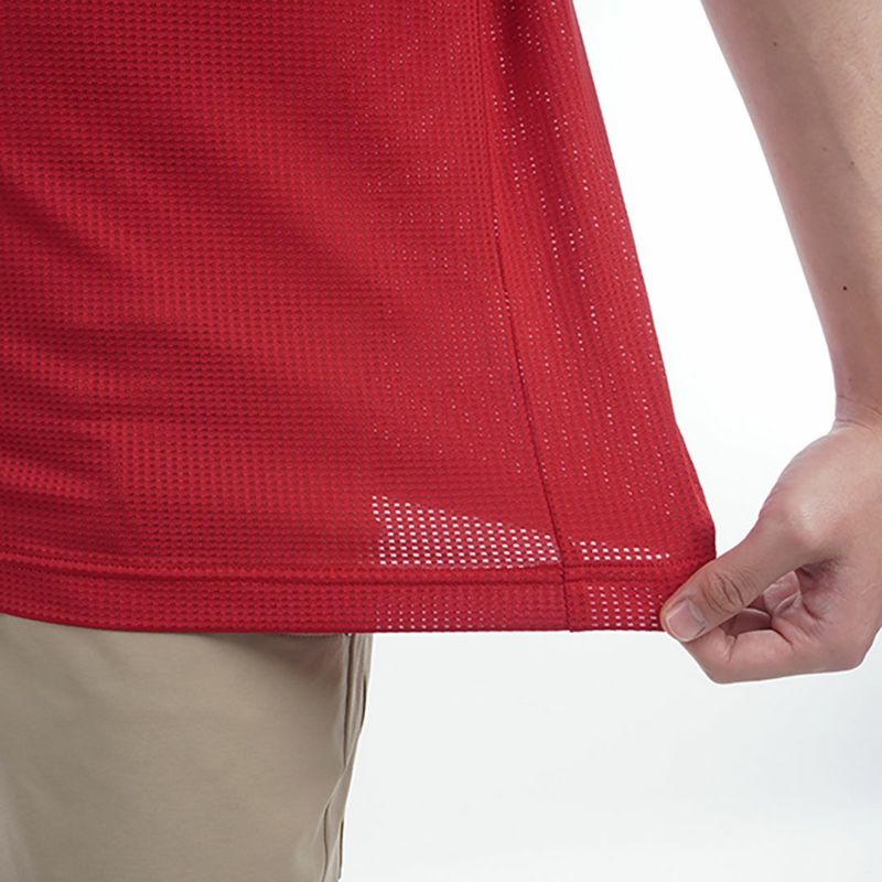 トミー ヒルフィガー ゴルフ Tommy Hilfiger Golf メンズ メンズ レッドホワイトブルー ハーフジップポロシャツ THMA526 詳細8