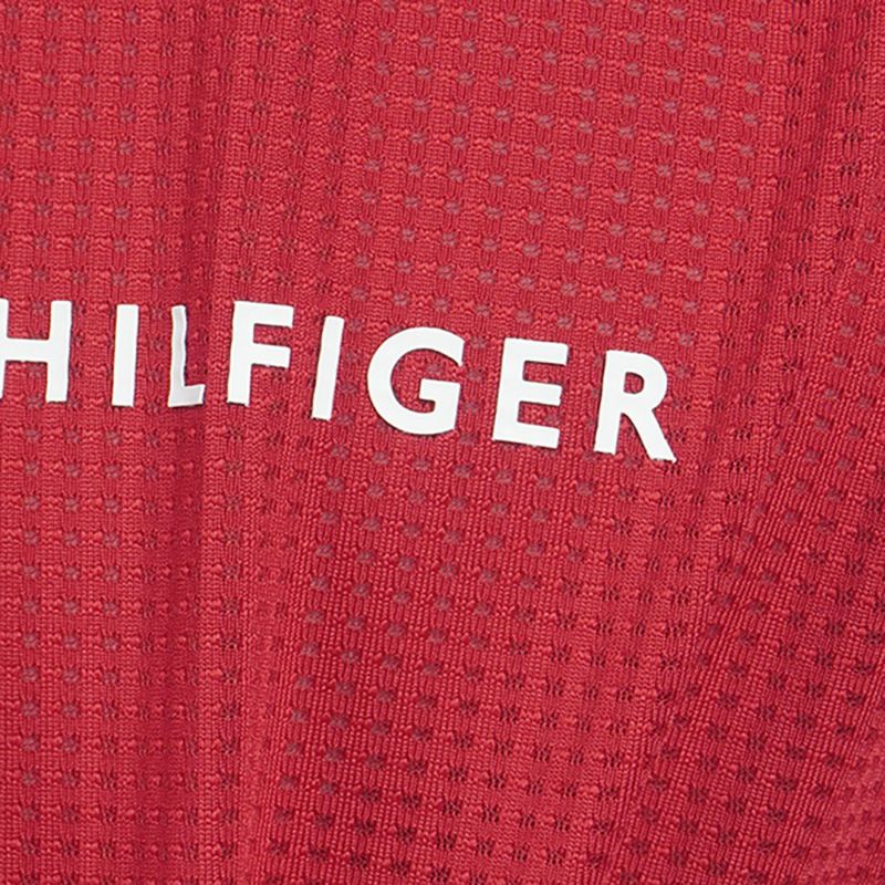 トミー ヒルフィガー ゴルフ Tommy Hilfiger Golf メンズ メンズ レッドホワイトブルー ハーフジップポロシャツ THMA526 詳細10