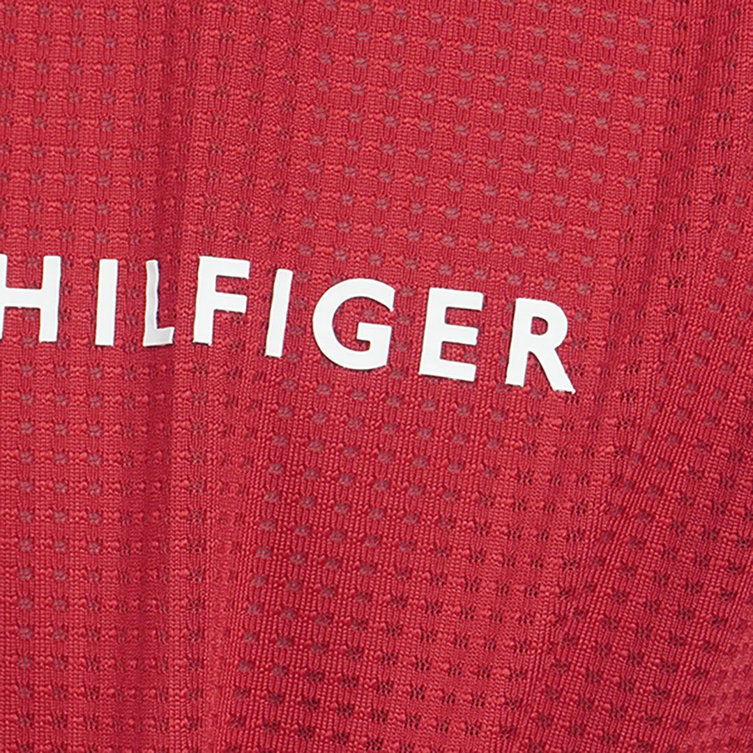 トミー ヒルフィガー ゴルフ Tommy Hilfiger Golf メンズ メンズ レッドホワイトブルー ハーフジップポロシャツ THMA526 詳細10