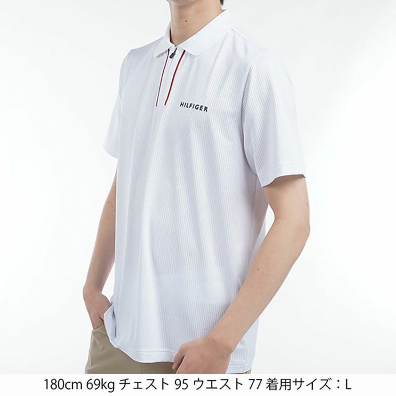 トミー ヒルフィガー ゴルフ Tommy Hilfiger Golf メンズ メンズ レッドホワイトブルー ハーフジップポロシャツ THMA526 詳細11