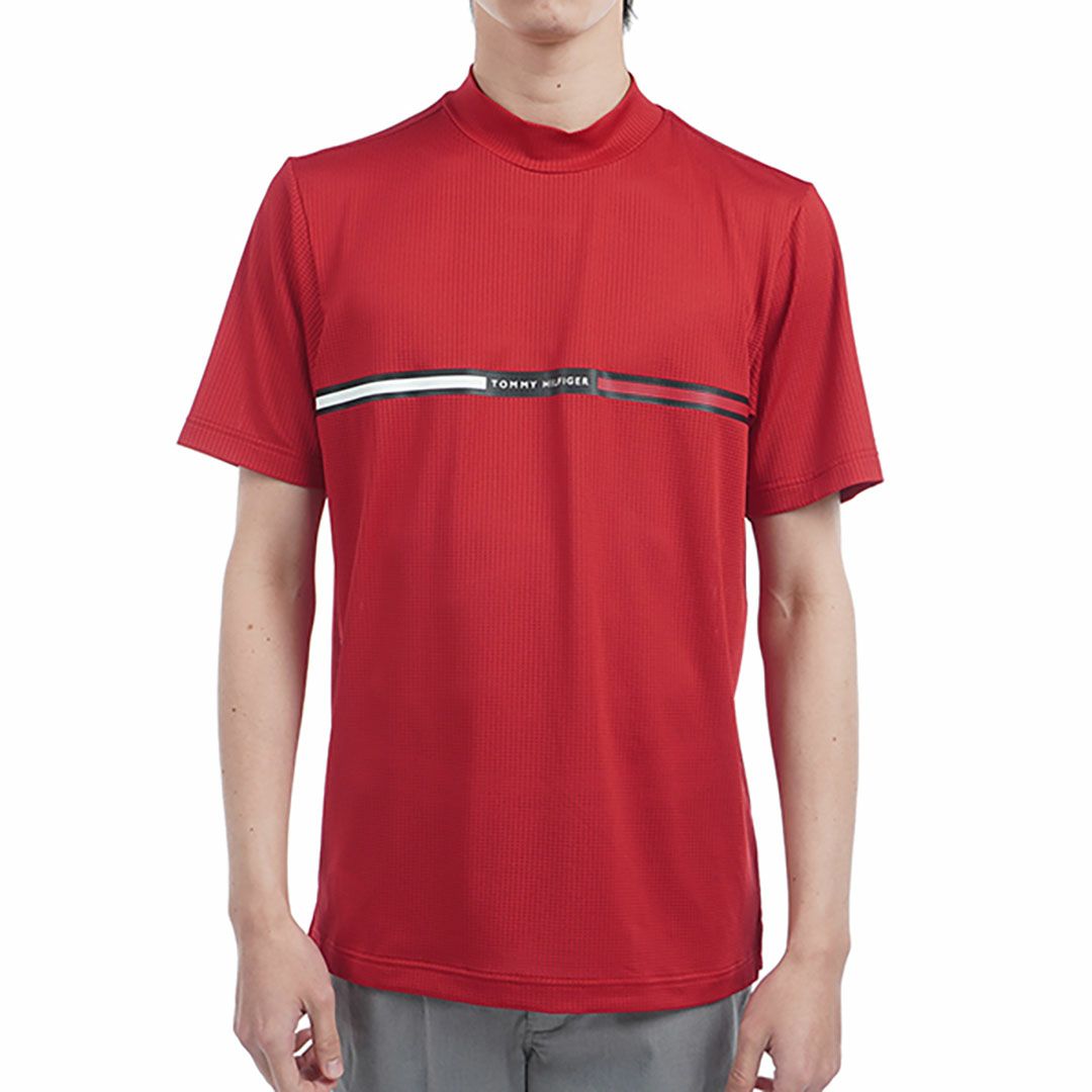 トミー ヒルフィガー ゴルフ Tommy Hilfiger Golf メンズ メンズ HILFIGERトリコグラフィック 半袖モックネックシャツ THMA527 詳細3