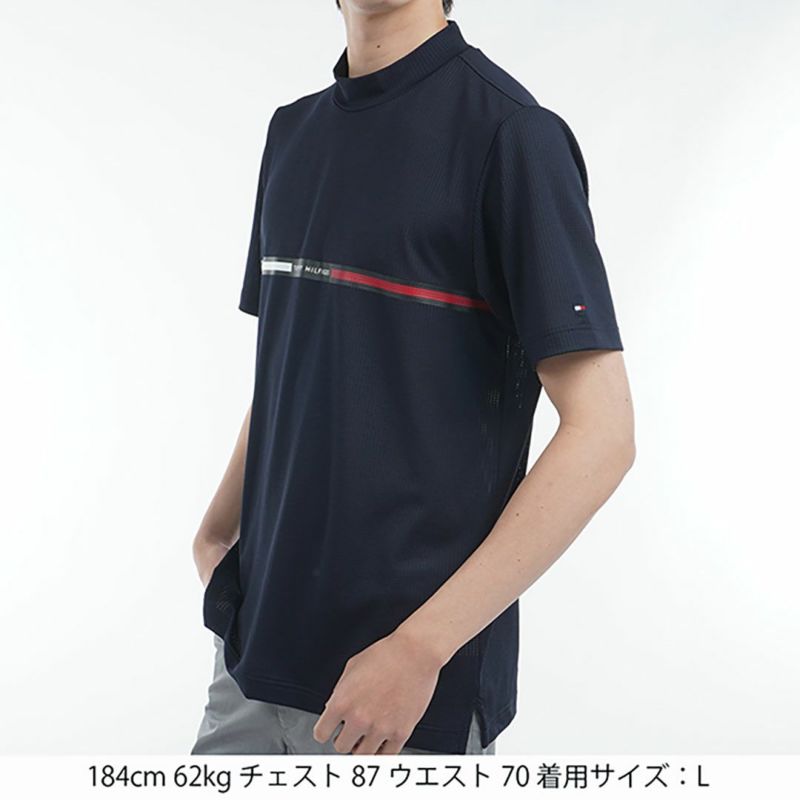 トミー ヒルフィガー ゴルフ Tommy Hilfiger Golf メンズ メンズ HILFIGERトリコグラフィック 半袖モックネックシャツ THMA527 詳細4