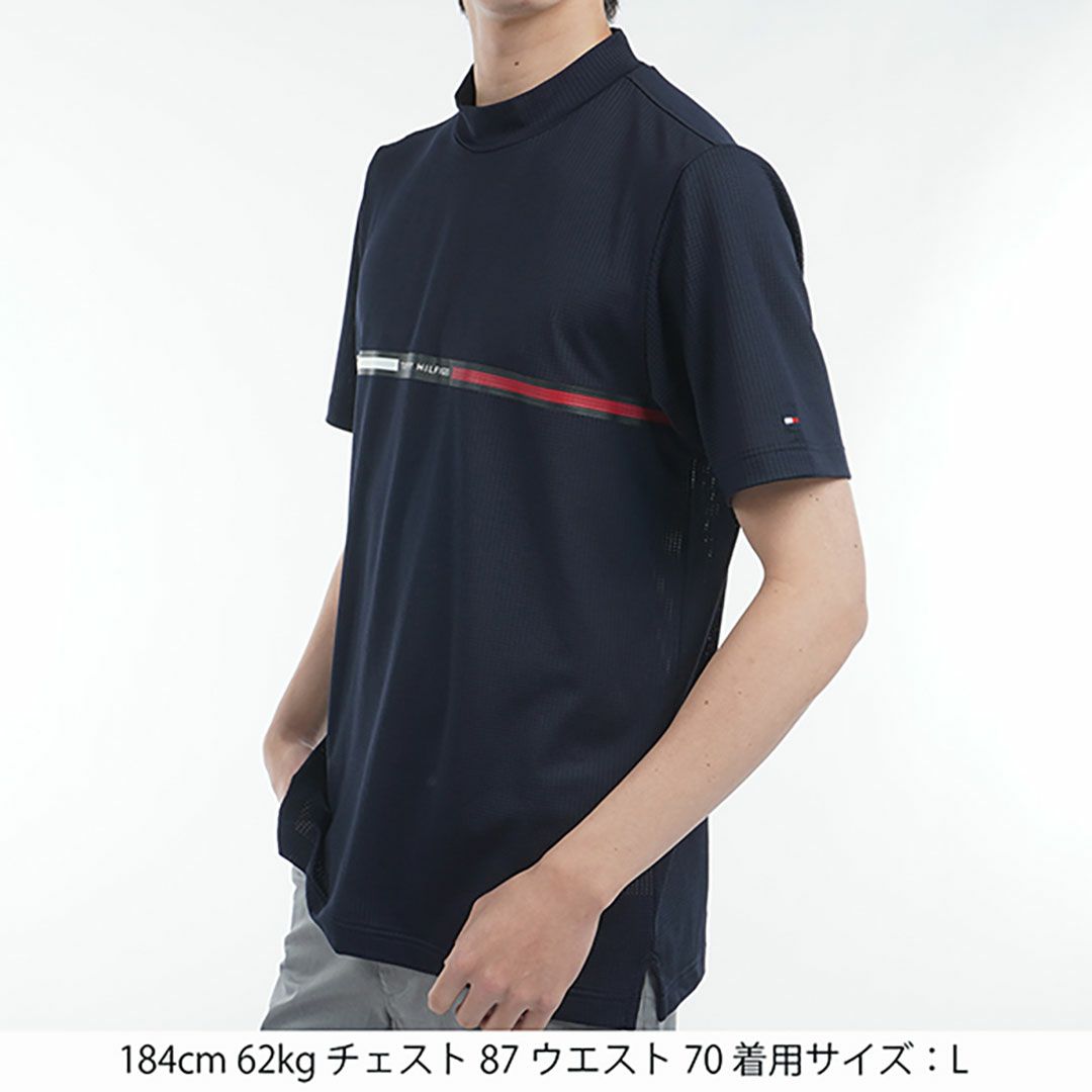 トミー ヒルフィガー ゴルフ Tommy Hilfiger Golf メンズ メンズ HILFIGERトリコグラフィック 半袖モックネックシャツ THMA527 詳細4