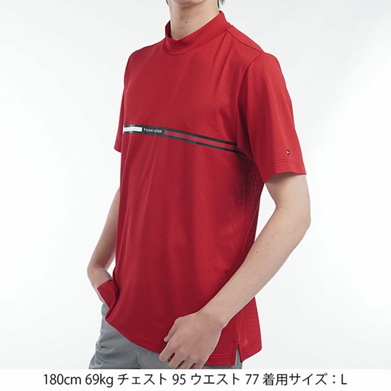 トミー ヒルフィガー ゴルフ Tommy Hilfiger Golf メンズ メンズ HILFIGERトリコグラフィック 半袖モックネックシャツ THMA527 詳細15
