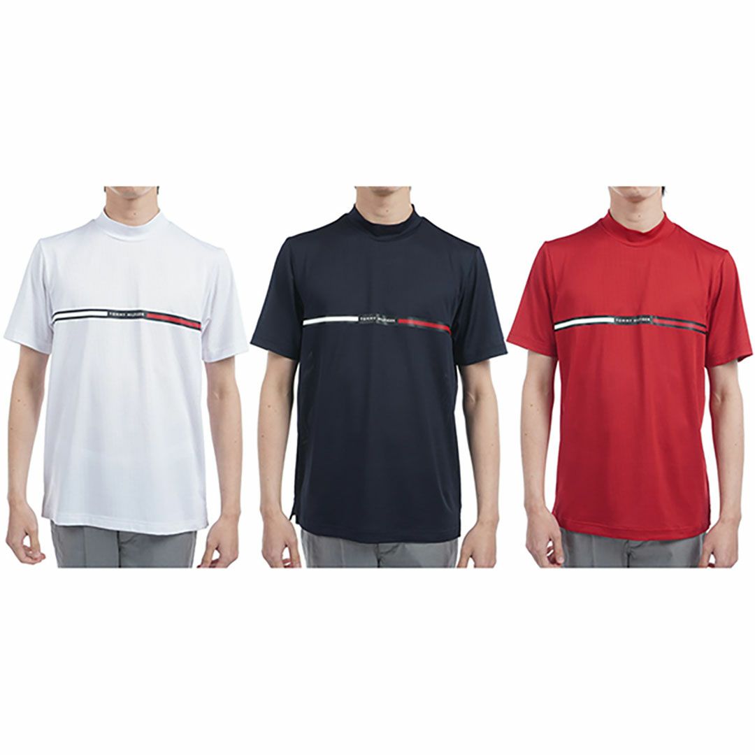 トミー ヒルフィガー ゴルフ Tommy Hilfiger Golf メンズ メンズ HILFIGERトリコグラフィック 半袖モックネックシャツ THMA527 詳細17