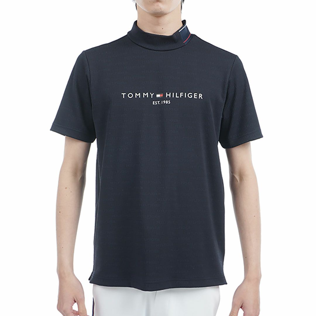 トミー ヒルフィガー ゴルフ Tommy Hilfiger Golf メンズ メンズ ロゴジャガード 半袖モックネックシャツ THMA531 詳細1