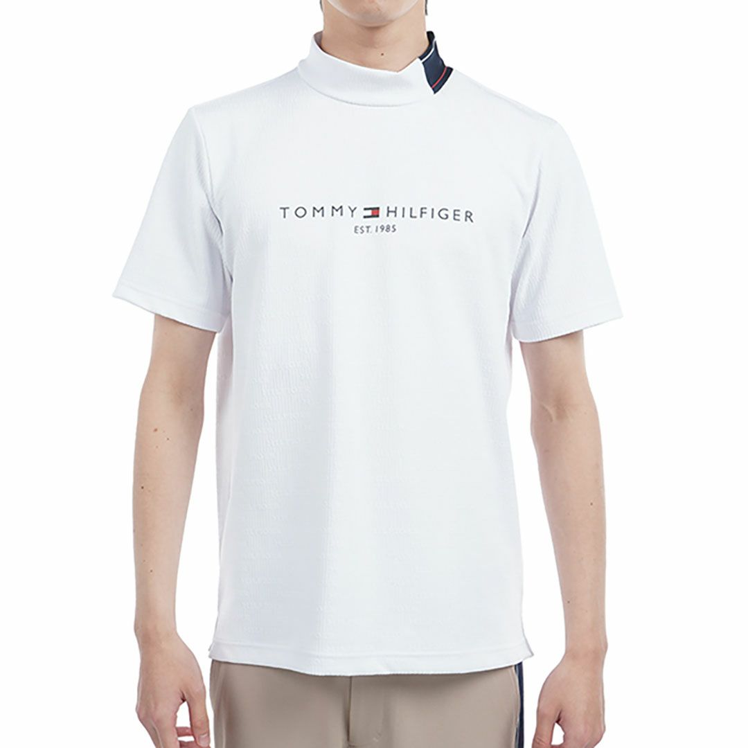 トミー ヒルフィガー ゴルフ Tommy Hilfiger Golf メンズ メンズ ロゴジャガード 半袖モックネックシャツ THMA531 詳細2