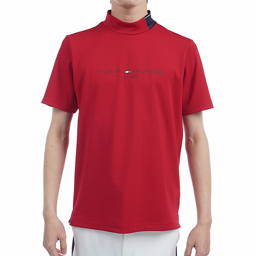 トミー ヒルフィガー ゴルフ Tommy Hilfiger Golf メンズ メンズ ロゴジャガード 半袖モックネックシャツ THMA531 詳細3